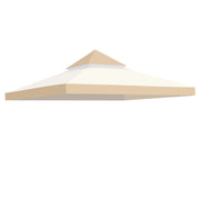 TheLAShop 10x10 ft Dual-tier Gazebo Canopy Replacement Top, Ivory & Beige Image