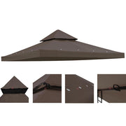 TheLAShop 10x10 ft Gazebo 2-Tier Replacement Canopy, Brown Image