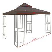 TheLAShop 12x12 ft Garden Gazebo Replacement Canopy Top Brown (11.4'x11.4') Image