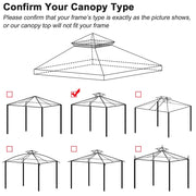 TheLAShop 12x12 ft Garden Gazebo Replacement Canopy Top Brown (11.4'x11.4') Image