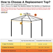 TheLAShop 12x12 ft Garden Gazebo Replacement Canopy Top Brown (11.4'x11.4') Image