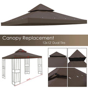 TheLAShop 12x12 ft Patio Canopy Gazebo Replacement Top Image