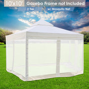 TheLAShop 10x10 ft Gazebo Top Replacement with Netting Ivory Image