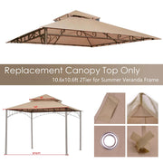 TheLAShop 10x10 ft Madaga Replacement Canopy Gazebo Top Image