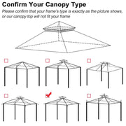 TheLAShop 10x10 ft Madaga Replacement Canopy Gazebo Top Image