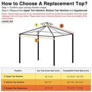 TheLAShop 8x8 ft Gazebo Canopy Top Replacement Gray Image