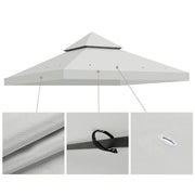 TheLAShop 10x10 ft Waterproof Gazebo Canopy Top Replacement Gray Image