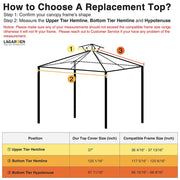 TheLAShop 10x10 ft Waterproof Gazebo Canopy Top Replacement Gray Image