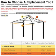 TheLAShop 10x10 ft 2-tier Madaga Gazebo Canopy Replacement (10'7"x10'7") PA Image