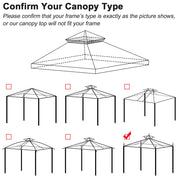 TheLAShop 10x10 ft 2-tier Gazebo Top Canopy Replacement w/ Edge Image