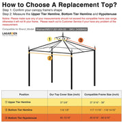 TheLAShop 10x10 ft 2-tier Gazebo Top Canopy Replacement w/ Edge Image