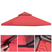 TheLAShop 10x10ft 2-Tier Canopy Replacement Top for Petpvilit Gazebo, Red Image