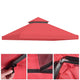 TheLAShop 10x10ft 2-Tier Canopy Replacement Top for Crescent Gazebo, Red Image