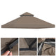 TheLAShop 10x10ft 2-Tier Canopy Replacement Top for Crescent Gazebo, Brown Image