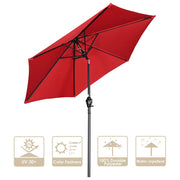 TheLAShop 7.5' 6-Rib Tilt Patio Umbrella Outdoor Umbrella Crank Lift Image