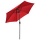 TheLAShop 7.5' 6-Rib Tilt Patio Umbrella Outdoor Umbrella Crank Lift, Red Image