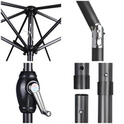 TheLAShop 7.5' 6-Rib Tilt Patio Umbrella Outdoor Umbrella Crank Lift Image