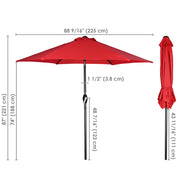 TheLAShop 7.5' 6-Rib Tilt Patio Umbrella Outdoor Umbrella Crank Lift Image