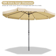 TheLAShop 10 Foot 8-Rib Outdoor Patio Umbrella Tilt & Crank Image