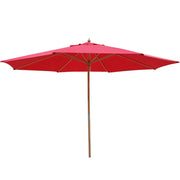 TheLAShop 13 Ft Wood Market Patio Umbrella Outdoor Furniture, Red Image