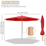 TheLAShop 13 Ft Wood Market Patio Umbrella Outdoor Furniture Image