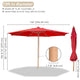 TheLAShop 13 Ft Wood Market Patio Umbrella Outdoor Furniture Image