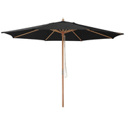 TheLAShop 13 Ft Wood Market Patio Umbrella Outdoor Furniture, Black Image