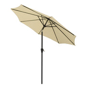 TheLAShop 9 Foot 8-Rib Tilt Outdoor Umbrella Crank Lift, Beige Image