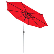 TheLAShop 9 Foot 8-Rib Tilt Outdoor Umbrella Crank Lift, Red Image