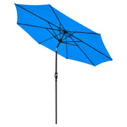 TheLAShop 9 Foot 8-Rib Tilt Outdoor Umbrella Crank Lift, Blue Image