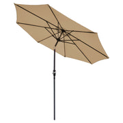 TheLAShop 9 Foot 8-Rib Tilt Outdoor Umbrella Crank Lift, Tan Image