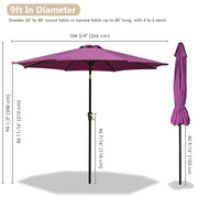 TheLAShop 9 Foot 8-Rib Tilt Outdoor Umbrella Crank Lift Image