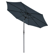 TheLAShop 9 Foot 8-Rib Tilt Outdoor Umbrella Crank Lift, Dark Gray Image