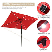 TheLAShop 10ft Rectangular Umbrella with Solar Lights Image