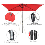 TheLAShop 10ft Rectangular Umbrella with Solar Lights Image