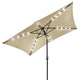 TheLAShop 10ft Rectangular Umbrella with Solar Lights, Beige Image