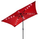 TheLAShop 10ft Rectangular Umbrella with Solar Lights, Red Image