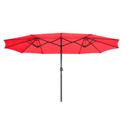 TheLAShop 15'x9' Rectangular Patio Umbrella Color Options, Red Image