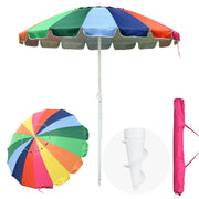 TheLAShop 7 Ft Tilt Outdoor Rainbow Beach Patio Umbrella w/ Sand Anchor Image