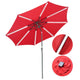 TheLAShop Solar Patio Umbrella Tilt Table Umbrella w/ Lights 9ft 8-Rib, Red Image