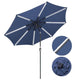 TheLAShop Solar Patio Umbrella Tilt Table Umbrella w/ Lights 9ft 8-Rib, Navy Image