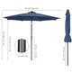 TheLAShop Solar Patio Umbrella Tilt Table Umbrella w/ Lights 9ft 8-Rib Image