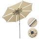 TheLAShop Solar Outdoor Umbrella with Lights Tilting Umbrella 10ft 8-Rib, Beige Image