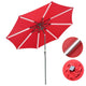 TheLAShop Solar Outdoor Umbrella with Lights Tilting Umbrella 10ft 8-Rib, Red Image