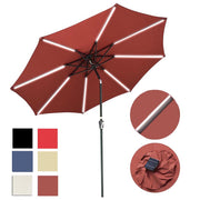 TheLAShop Solar Outdoor Umbrella with Lights Tilting Umbrella 10ft 8-Rib Image