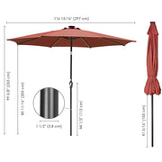 TheLAShop Solar Outdoor Umbrella with Lights Tilting Umbrella 10ft 8-Rib Image