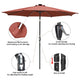 TheLAShop Solar Outdoor Umbrella with Lights Tilting Umbrella 10ft 8-Rib Image