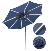 TheLAShop Patio Umbrella with Solar Lights Tilt Umbrella 9 ft 8-Rib, Navy Image