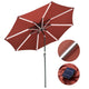 TheLAShop Patio Umbrella with Solar Lights Tilt Umbrella 9 ft 8-Rib, Terra Image