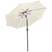 TheLAShop Patio Umbrella with Solar Lights Tilt Umbrella 9 ft 8-Rib, Light Beige Image